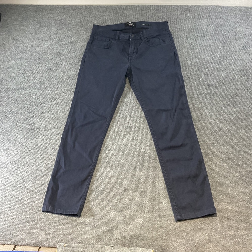 7 For All Mankind Mens Slimmy Tapered Luxe Performance Plus Navy Pants 31 Jeans